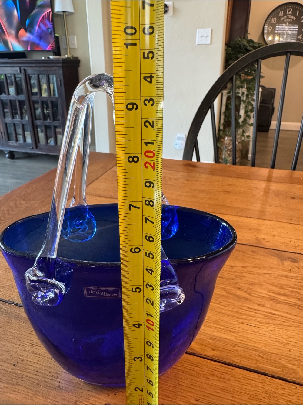 Design Society cobalt blue hand-blown glass purse vase - Picture 7 of 8
